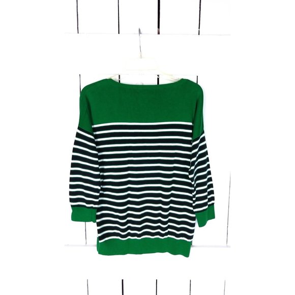 Banana Republic green striped knit pullover sweater top - Picture 2 of 3